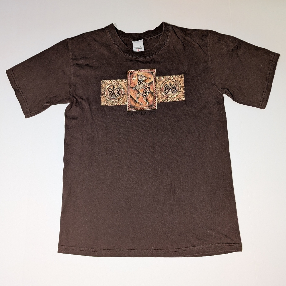 Anvil Dark Brown Graphic Vintage Short Sleeve Tee